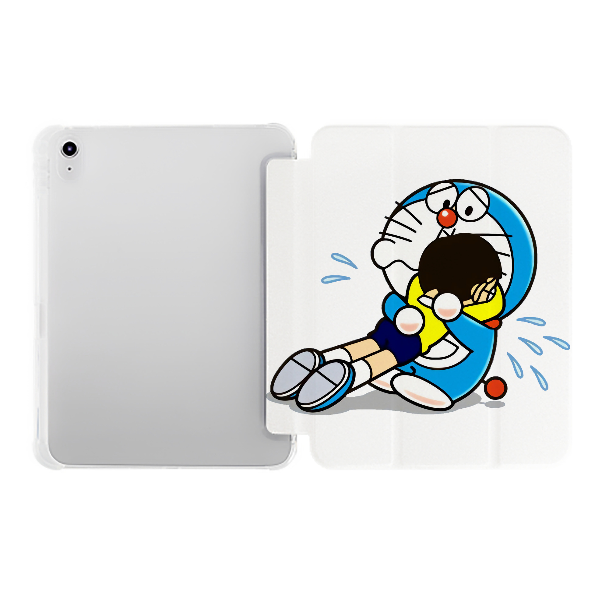 （画像用） ドラえもん Doraemon IPad ケース ペン収納付き 三つ折りスタンド PUレザー×シリコン 対応機種9.5/10.5/10.9インチ